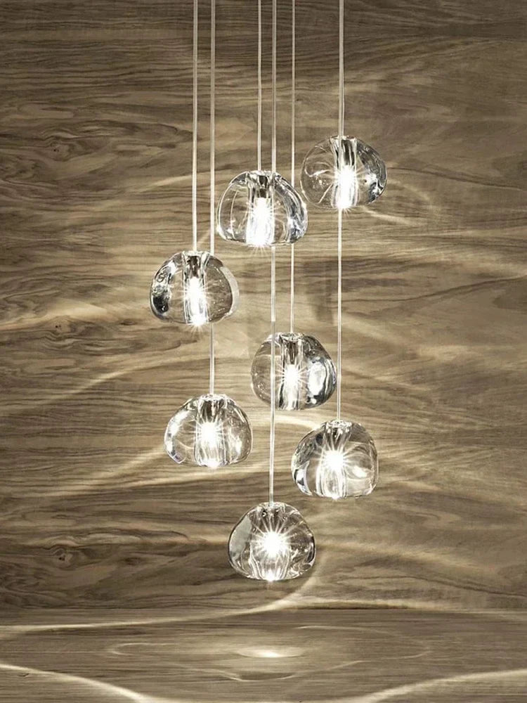 Luxury Crystal Chandelier: Stylish LED Staircase Lighting for Duplex Loft Ceiling