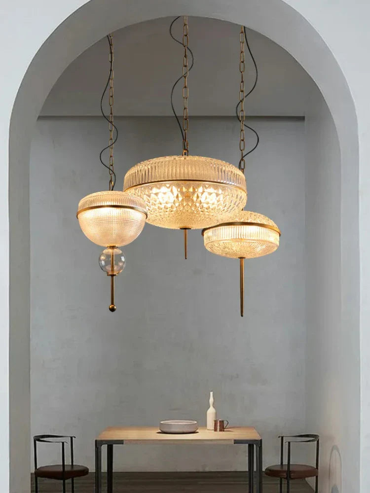 Yellow Glass Chandelier Pendant Lamp for Hotel, Parlor, Dining Room, Bedroom