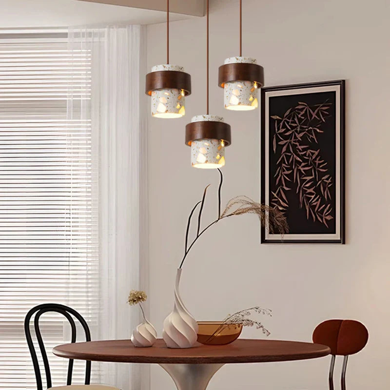 Afralia™ Terrazzo Stone LED Pendant Lamp - Nordic Modern Design