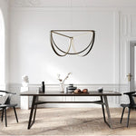 Black Gold Geometric LED Chandelier - Postmodern Indoor Hanging Lamps for Living Room