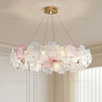 Afralia Petals Crystal Chandelier Light: French Living Room & Dining Room Luxury Lighting