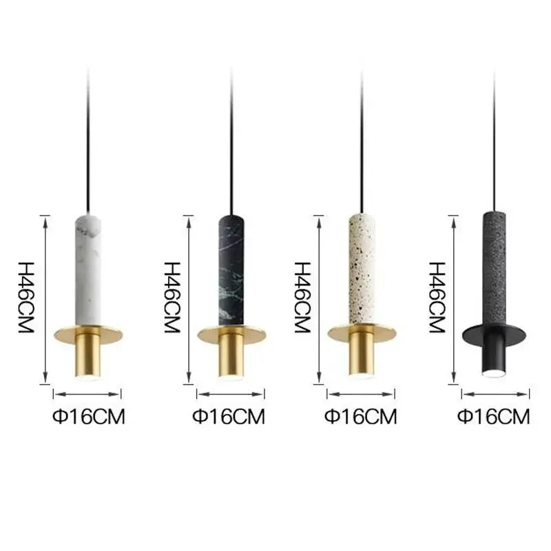 Small Chandelier Art Marble Terrazzo Single Head Pendant Light