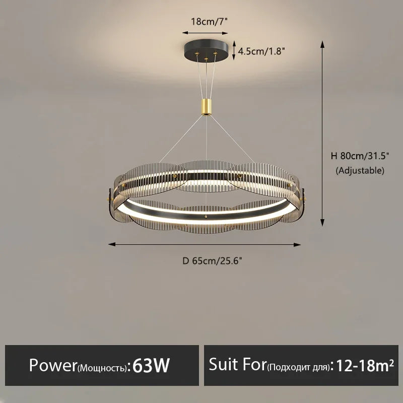LED Pendant Light: Modern Minimalist Chandelier for Living, Dining, Kitchen, Bedroom, Office