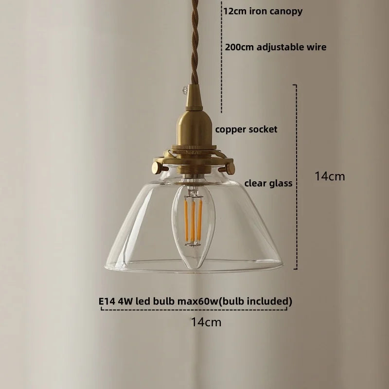 White Glass LED Pendant Lamp Nordic Modern Copper Socket Hanging Lights