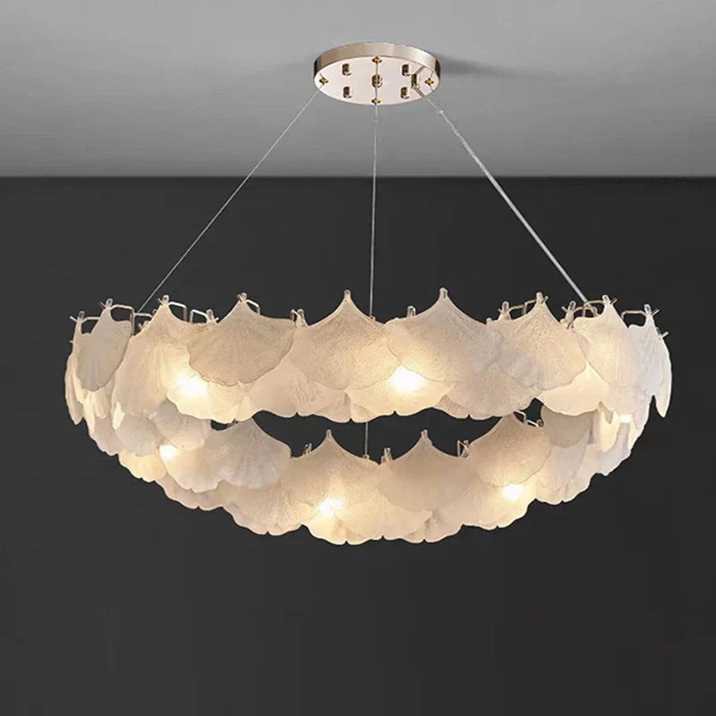 Maple Glass Chandelier Pendant Light Fixture for Living Room Bedroom
