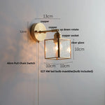 Glass Wall Light Sconce Modern Nordic Bedside Lamp Aisle Hallway Balcony Lighting