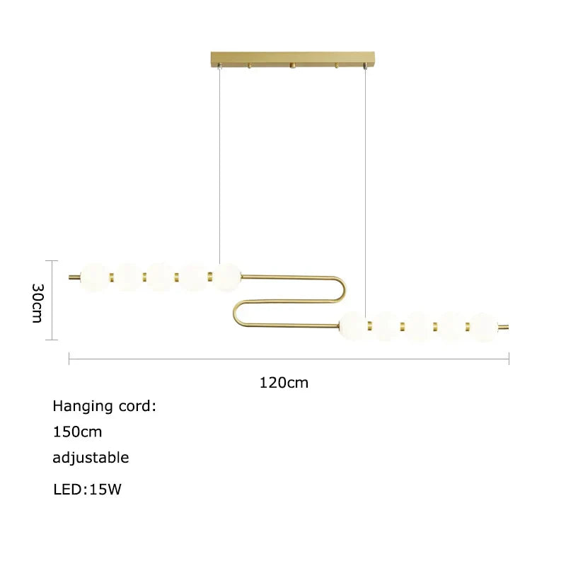 Love Gold Chrome Chandelier LED Suspension Lighting for Dinning Room