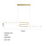 Love Gold Chrome Chandelier LED Suspension Lighting for Dinning Room