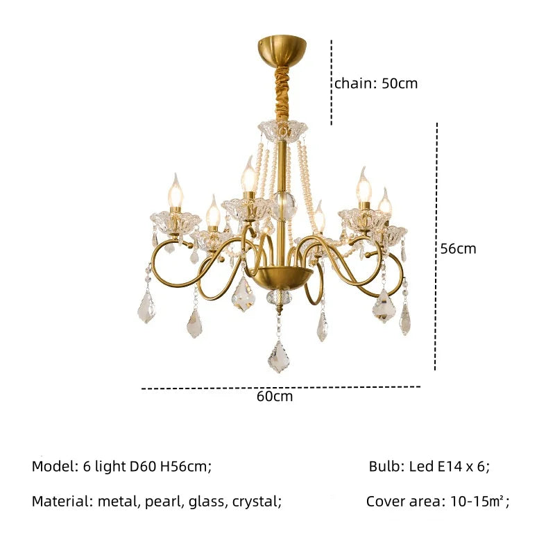Crystal LED Chandelier Living Room Luxury Lighting E14 Pendant Lamparas