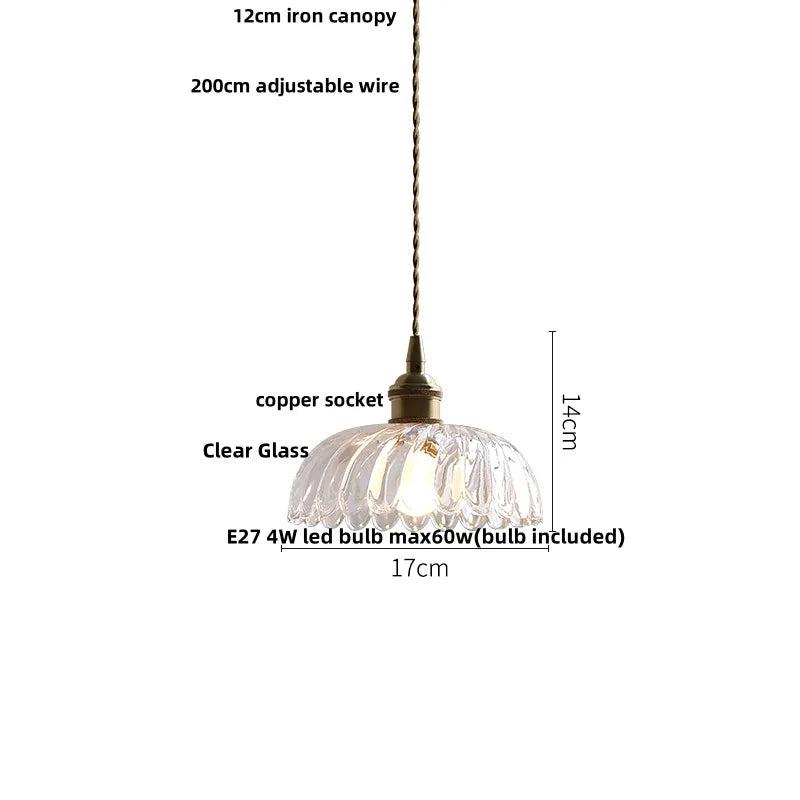 Glass LED Pendant Light Fixture Nordic Modern Hanging Lamp