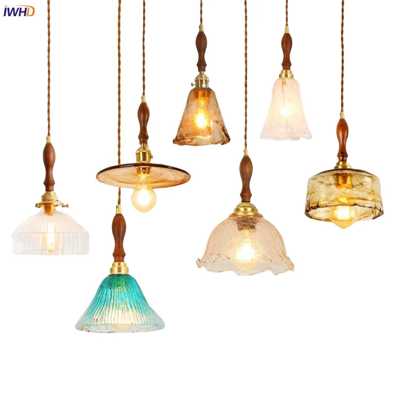 Afralia™ Nordic Glass Copper Pendant Light - LED Hanging Fixture for Bar, Loft, Bedroom, Kitchen