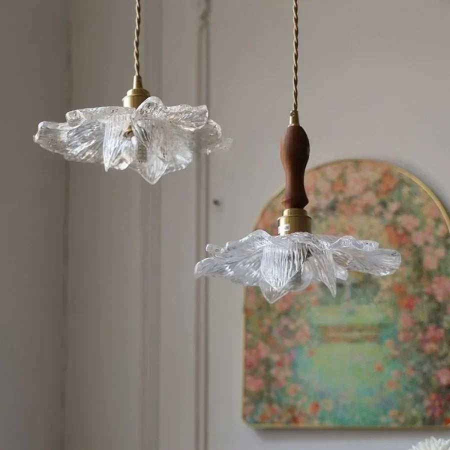 Afralia™ Walnut Wood LED Pendant Lamp Coffee Bar Kitchen Simple Nordic Acrylic Hanging Lights