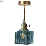 Small Glass LED Pendant Lights Japanese Vintage Hanging Lamp