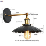 Afralia™ Gold Industrial LED Wall Lamp for Loft Stair, Coffee Bar, Bedroom