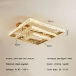 Crystal LED Ceiling Chandelier: Smart Dimmable Bedroom Lighting Fixture