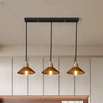 Japanese LED Pendant Light Vintage Style Wood Copper Hanging Lamp