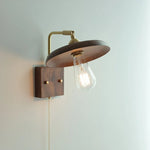 Vintage Copper LED Wall Light Sconce with Pull Chain Switch Rotation