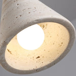 Wood Stone LED Pendant Lamp Yellow Travertine Vintage Hanging Luminaria