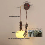 Adjustable LED Wall Lamp Sconce Copper Wood Glass Stair Light