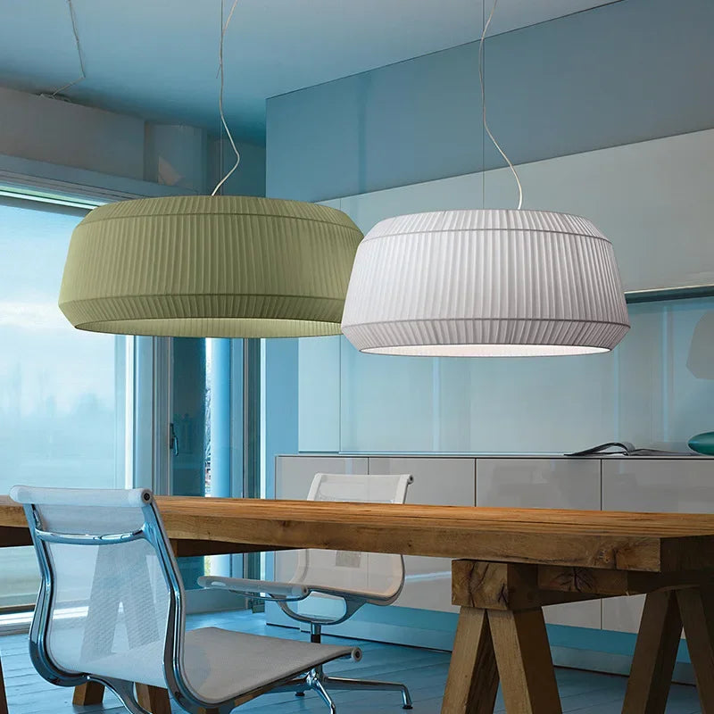Pleated Fabric LED Pendant Lights - Minimalist Nordic Chandelier for Living Room