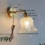 Amber Flower Glass Wall Light Fixture with Pull Chain Switch