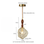 Cracked Glass LED Pendant Light for Cafe Bar Kitchen Living Room
