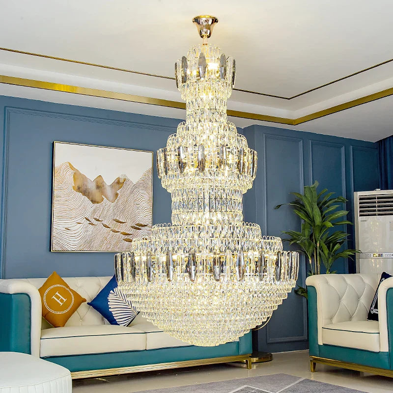 Crystal Chandelier: Postmodern Light Luxury for Hotel Lobby, Villa, and Duplex Floors