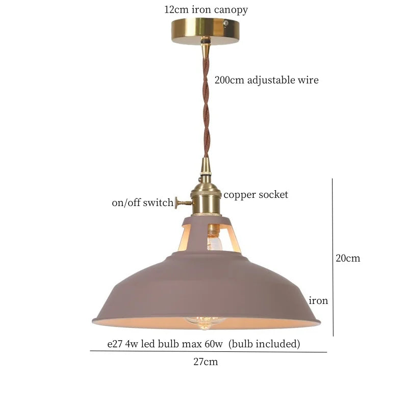 Blue Iron Art LED Pendant Light, Nordic Modern Style for Home and Commercial Spaces