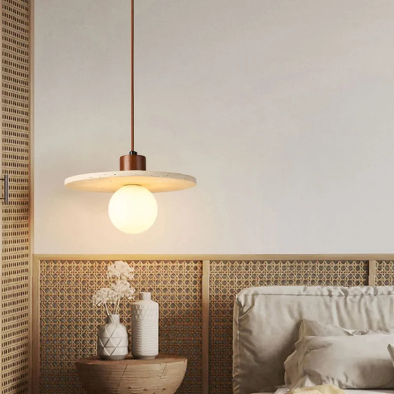 Yellow Cave Stone LED Pendant Lamp Modern Hanging Light Fixtures