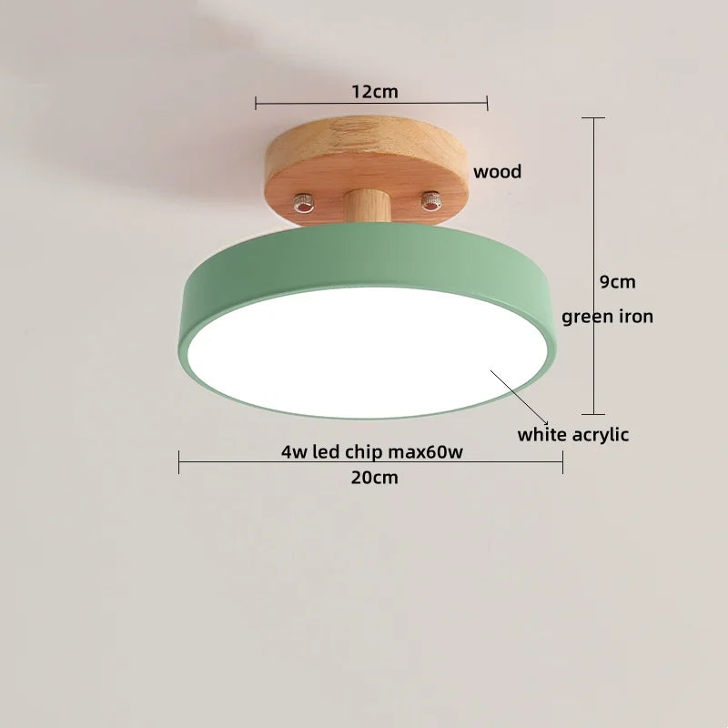 Acrylic Wood LED Ceiling Light – Nordic Indoor Lighting Fixture