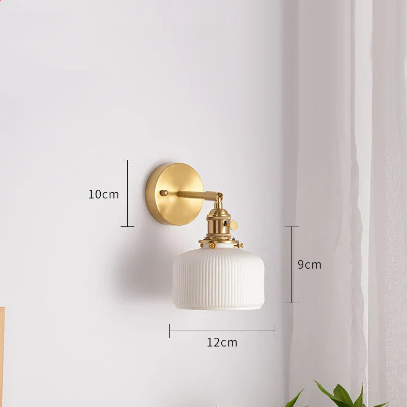 Afralia™ White Ceramic LED Wall Lights for Home Lighting in Bedroom, Living Room, Bathroom