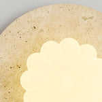 Afralia™ Modern Cotton LED Wall Lamp Pull Chain Switch Yellow Travertine Nordic Bedroom Living Room