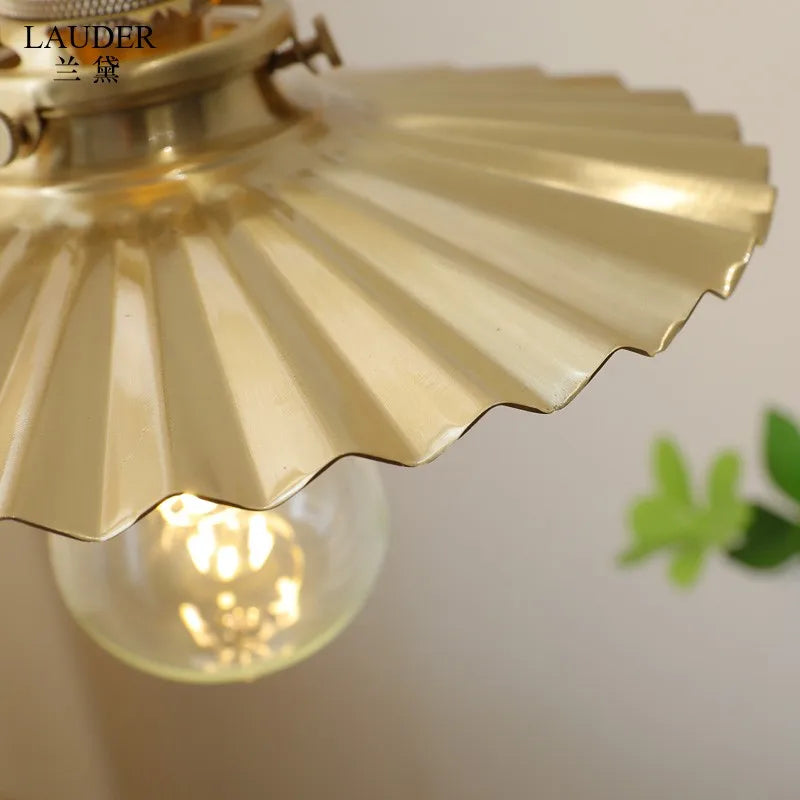 Copper Walnut LED Pendant Lights, Modern Hanging Lamp for Hallway, Bedroom, Dining Room