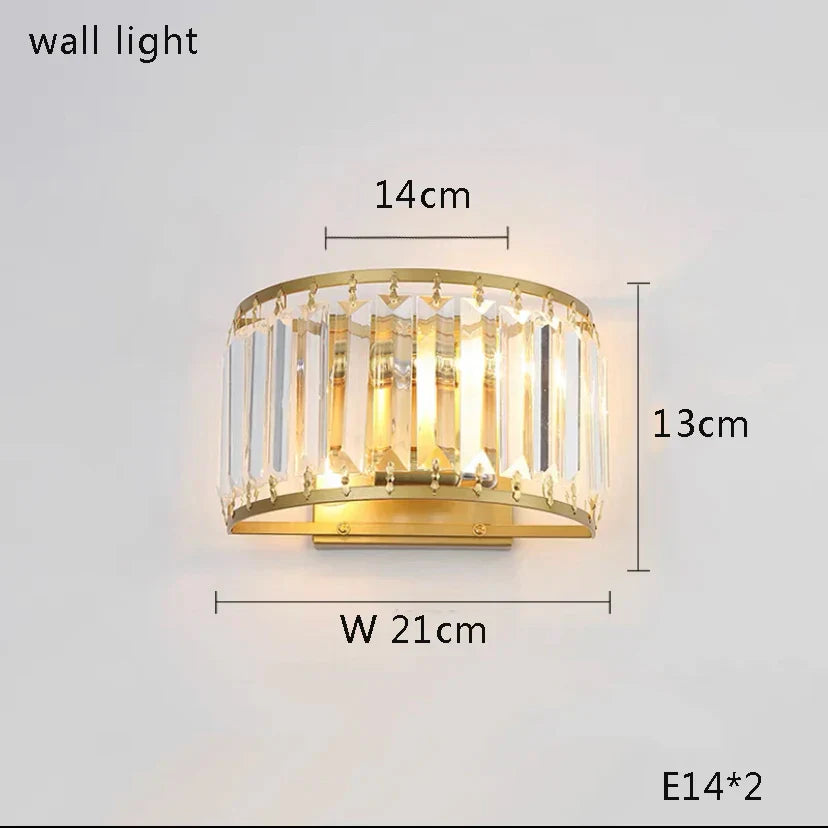All Brass Crystal Floor Lamp Gold Luxury Decor Living Room Lighting
