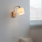 Walnut Ash LED Wall Sconce Rotatable White Glass Stair Light Fixtures