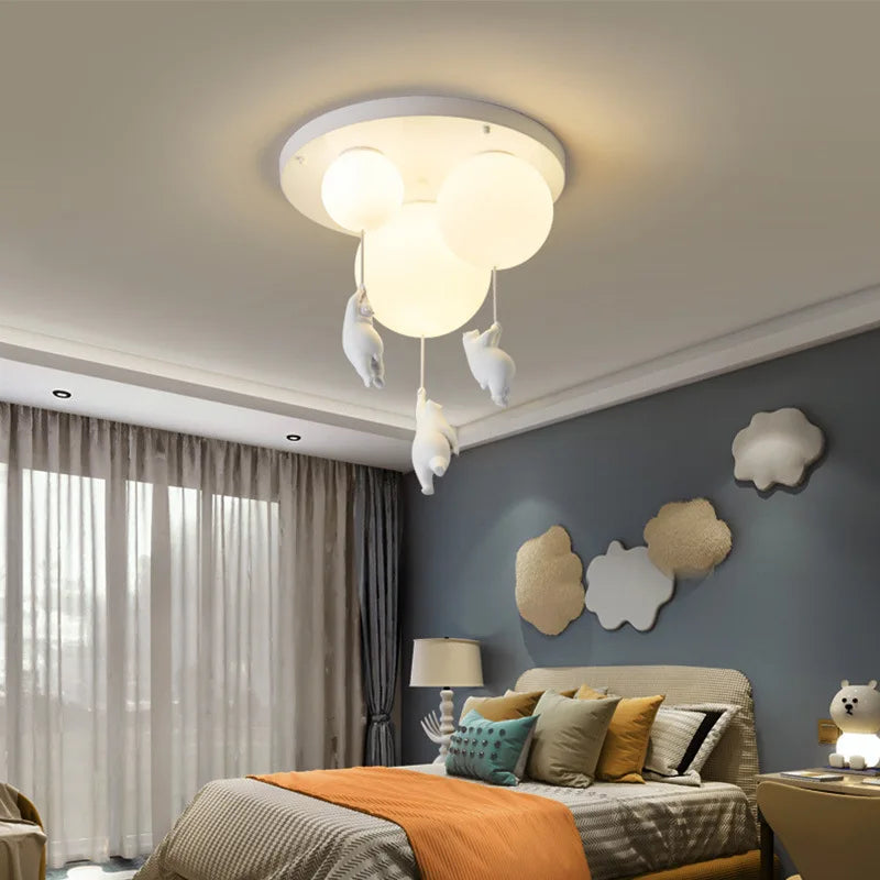 Bear Resin Pendant Light for Children's Room & Kindergarten