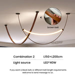 Modern Leather Belt Pendant Lights for Living Room Chandelier