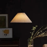 Cream Pleated Pendant Light by Afralia™: Modern Nordic E27 Chandelier for Living Room, Loft, Bar.