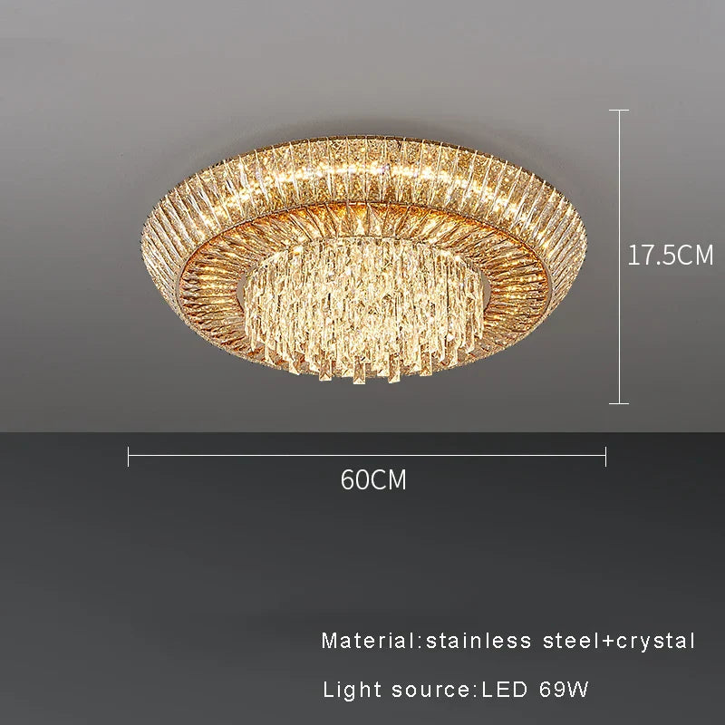 Amber Crystal LED Ceiling Light for Luxurious Home Decor