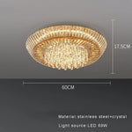 Amber Crystal Ceiling Chandelier: Luxe LED Home Decor Light Fixture
