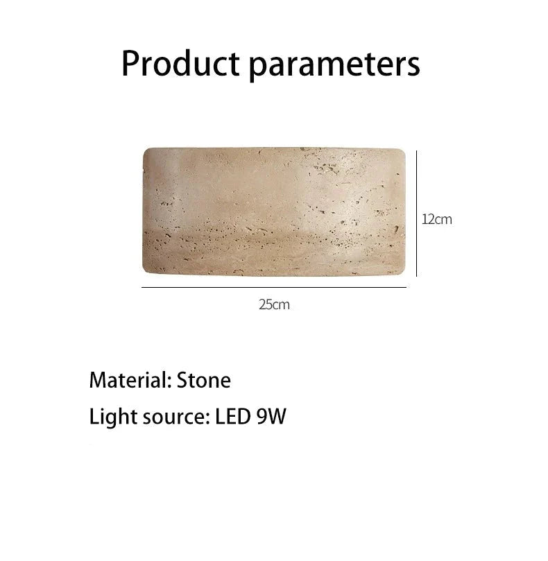 Natural Travertine LED Wall Light Fixture