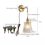 Brass Glass LED Wall Sconce Light for Living Room, Bedroom, Bathroom