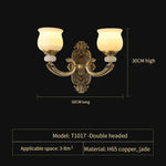 Copper Jade Pendant Lamp: Modern Chinese Style Dining Room Decor for Villas