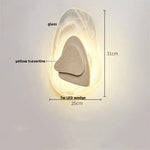 LED Wall Light Fixtures Bedroom Modern Button Switch Yellow Travertine White Iron Bedside Lamp