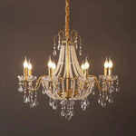 Gold Crystal Pearl Chandelier LED Pendant Lights Luxe Living Room Decor