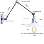 White Glass Swing Arm LED Wall Sconce for Industrial Loft, Coffee, Hallway