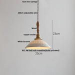 Ceramic LED Pendant Lights with Ash Wood Nordic Design