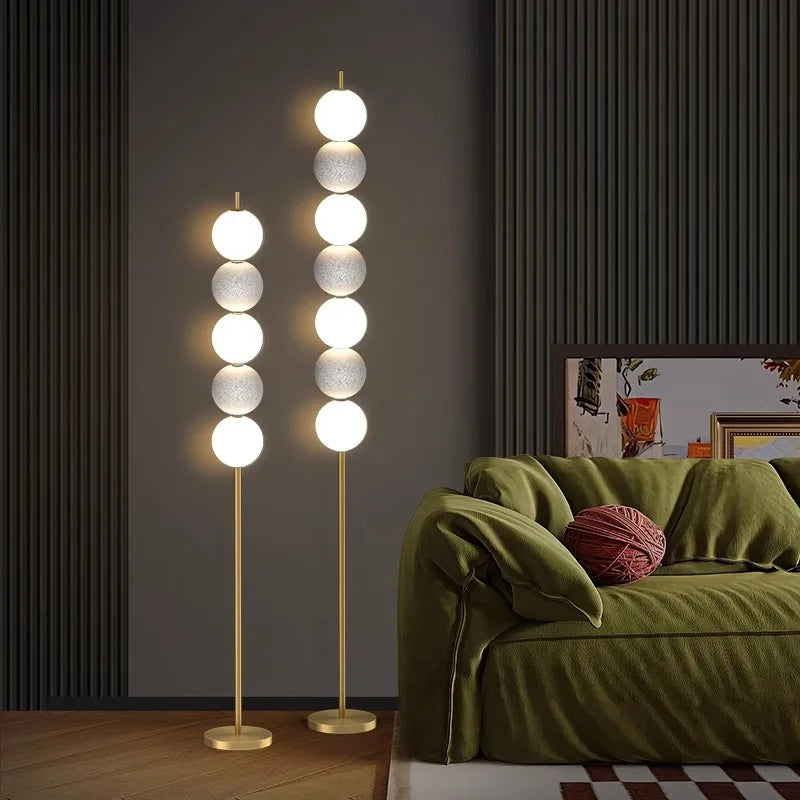 Brass Floor Lamp for Living Room & Bedside Decor