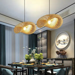 Bamboo Suspension Pendant Light Chandelier by for Kitchen Living Dining Room