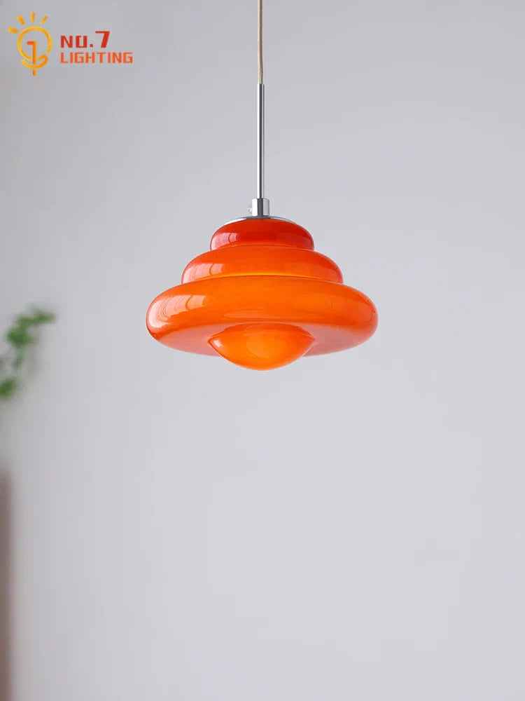 Cream Glass Pendant Lights LED G9 for Girl's Room & Kitchen